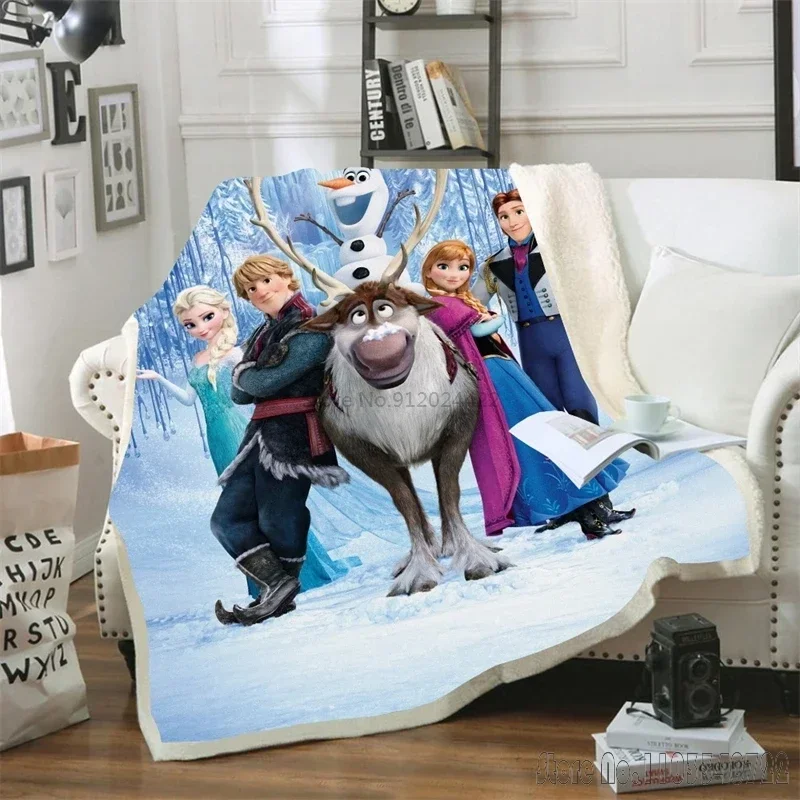 Double Layer Anna Elsa Winter Bed Blankets Disney Princess Frozen Throw for  Blankets Boys Girls Children Gift