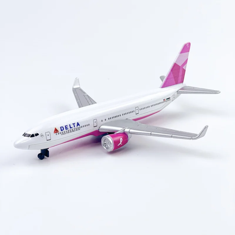 نموذج طائرة Delta Airlines، معدن مصبوب وردي، مقاوم للطقس، يعمل بالدفع، مثالي لهواة الجمع وهدايا العطلات، الولايات المتحدة، Co #5