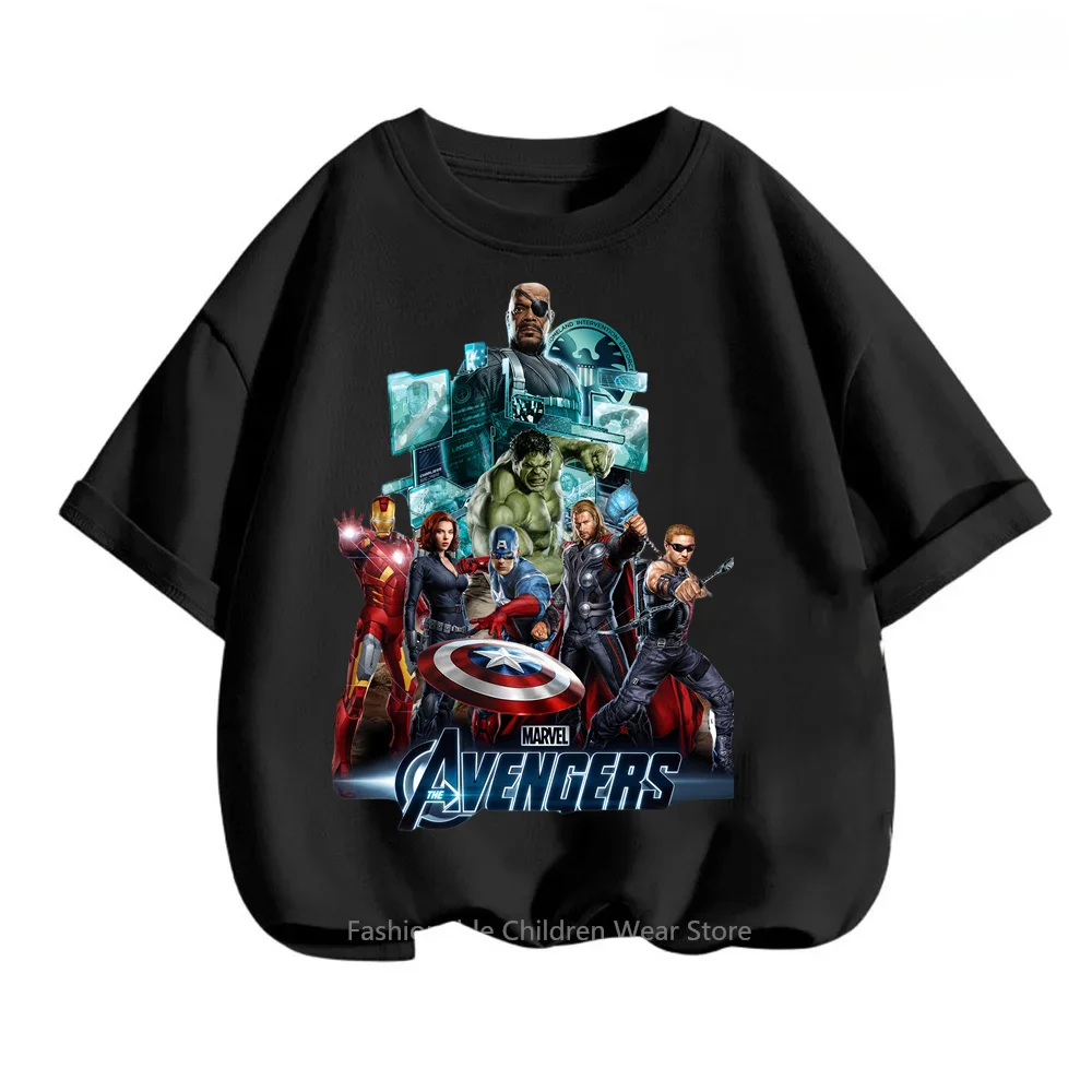 Marvel's Avengers for a Hip-Hop Summer Stylish Comic Prints on T-shirts for Boys Girls O-neck Fashionable Soft Relaxed Styles