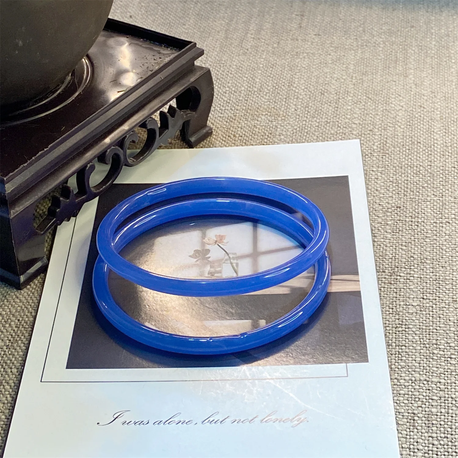 2Pcs/Set Imitation Natural Jade Jingle Bangles, Vintage Style