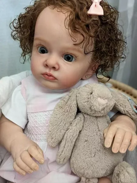 SINO-BB Maßgeschneiderte, limitierte Versorgung, 66 cm, wiedergeborenes Baby, Pippa, echte Fotos, bereits fertige Puppe mit handgewurzelten Haaren, Weihnachtsgeschenk