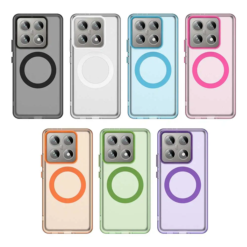 حافظة هاتف Magsafe غير لامعة لهاتف Xiaomi MI 14T 14T Pro حافظة حماية مغناطيسية شحن لاسلكي غطاء خلفي مقاوم للصدمات