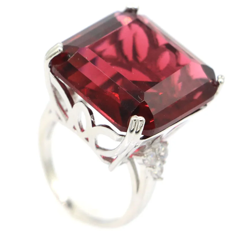 Buy 5 Get 1 Free 22x22mm Pretty 13.1g Big Green Peridot Rhodolite Garnet Violet Tanzanite Pink Tourmaline Mens Silver Rings