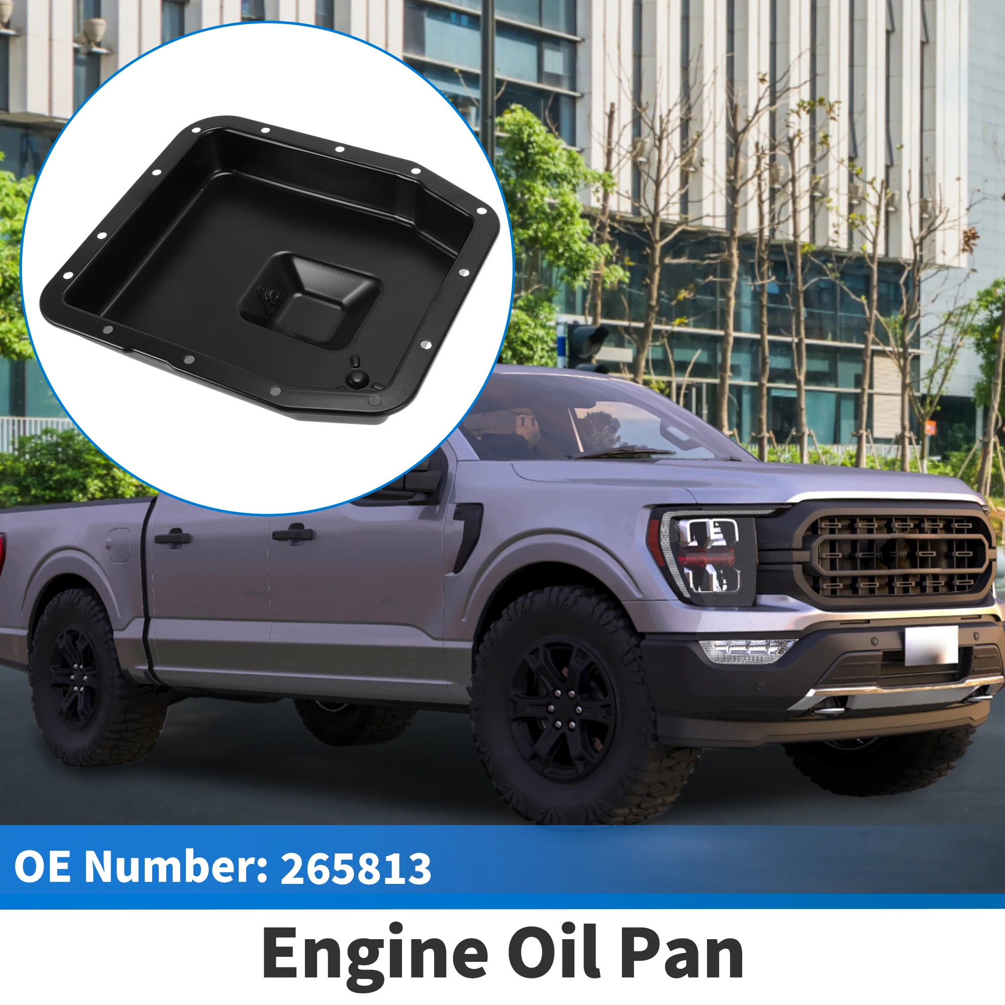 

Motoforti 1 Pc No.265813 Engine Oil Pan for Ford F-150 1994-2003 Iron Black