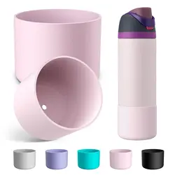 2PCS Silicone Water Bottle Boot for Owala 24oz 32oz 40oz, Anti-Slip Protective Sleeve Bottom Bumper Protector for FreeSip