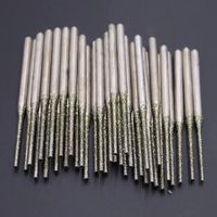 10Pcs 0.8-2.5mm Diamond Coated Drill Bits 2.35mm Shank Silver Polishing Head Grinding Burr Bits Glass Jade Amber Jewelry Diamond