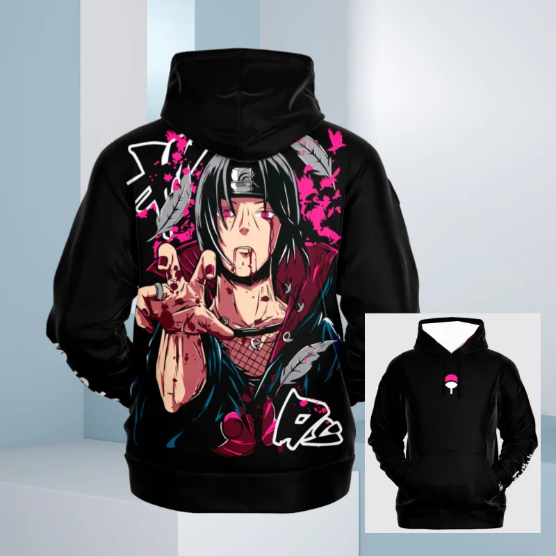 2025 Otoño/Invierno nuevo Anime Naruto niños/adultos Sudadera con capucha 3D impreso Y2K moda Extra grande Casual Top