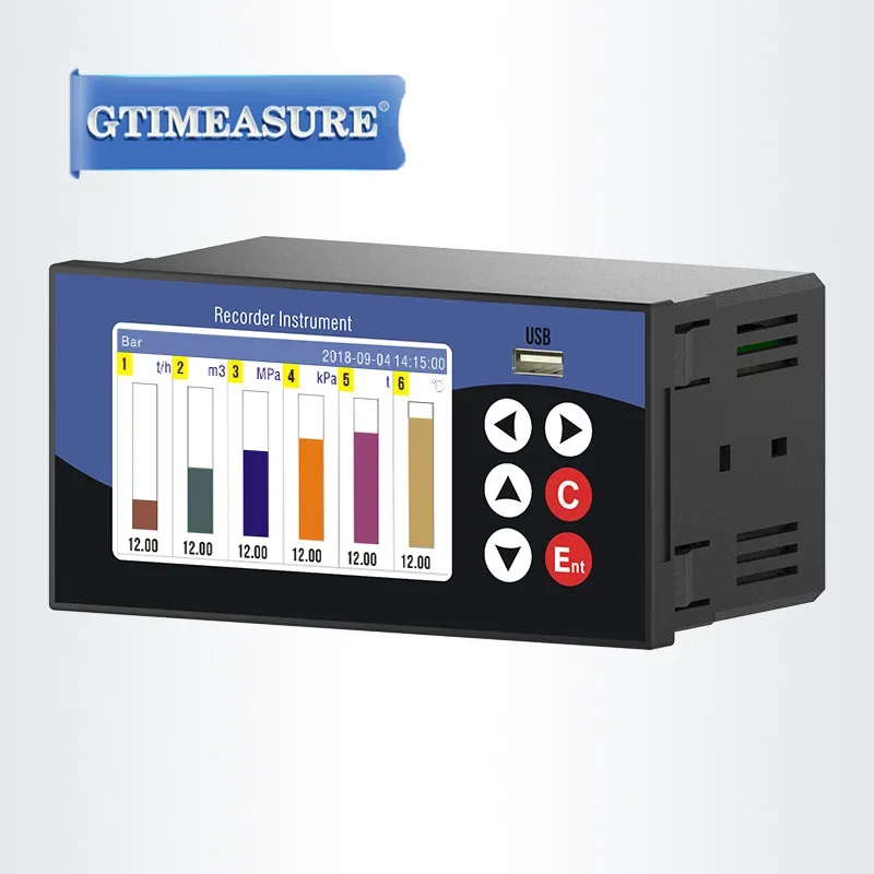 مسجل البيانات الرقمية الذكية مسجل بدون ورق مسجل مخطط درجة الحرارة 4-20mA الرطوبة تدفق الجهد الحالي