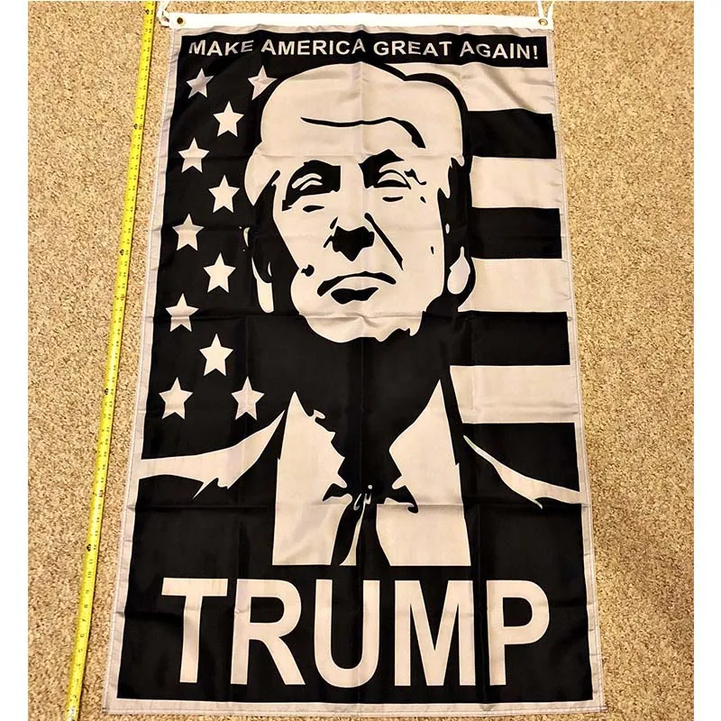 

Donald Trump Flag FREE SHIPPING Rare Black and White 3x5' Digital Print Banner yhx0400