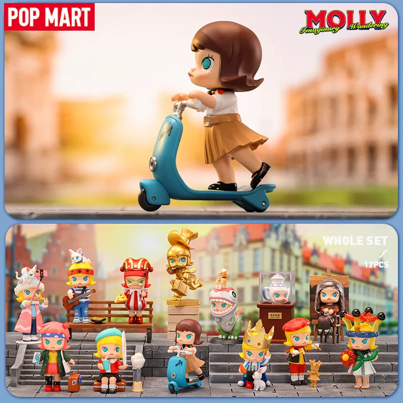 POPMART MOLLY Imaginary Wandering Series Blind Box Toys Mystery Box Mistery Caixa Action Figure Surpresa Model Birthday Gift