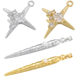 ZHUKOU star charms for jewelry making shiny Cubic zirconia jewelry pendant for DIY handmade Jewelry accessories wholesale VD1423