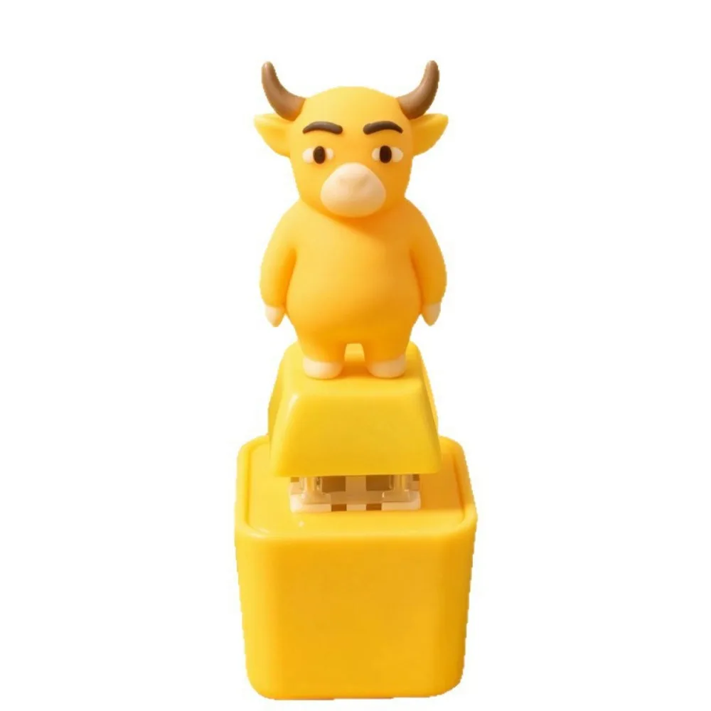 Gifts Push Activated Bull Keychain Light Up Abstract Bull Sound Button Keychain Sound Making Push Button Keychain Desk Use