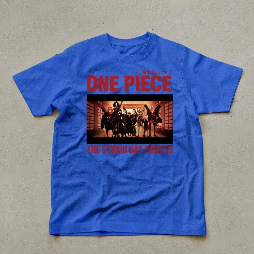 قطعة واحدة تي شيرت رجالي قبعة القش القراصنة الصيف أنيمي الخريف الصبي الأطفال قصيرة الأكمام ماركة غير رسمية الوالدين ملابس أطفال #5