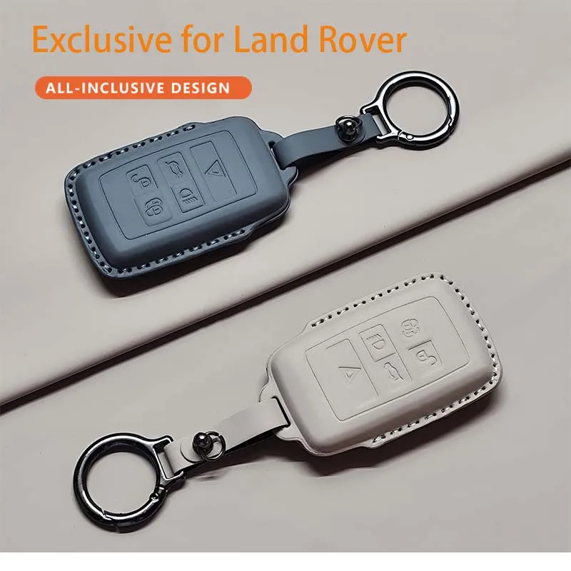 Car Remote Key Case Cover for Evoque Velar Sport Discovery Freelander 2 for JAGUAR XF XJ XE F-PACE F-TYPE Leather Keychain Fob - view 4