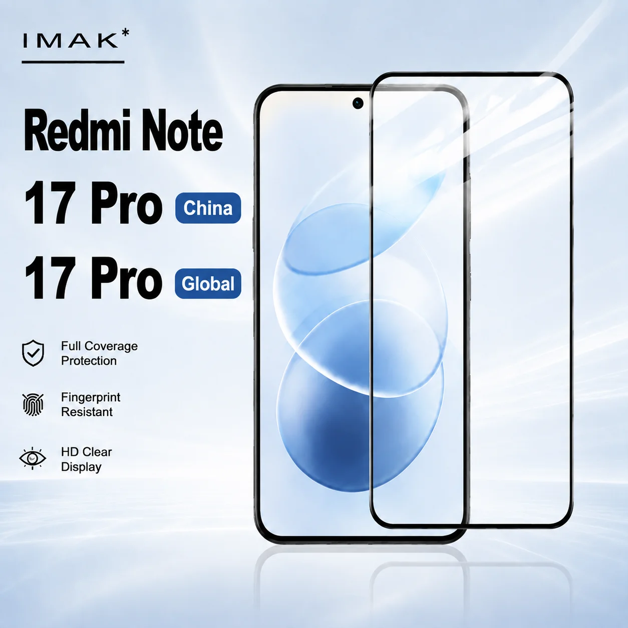Tempered Glass For Redmi Note 17 Pro 5G Global China Support Fingerprint Protector Film FM0006