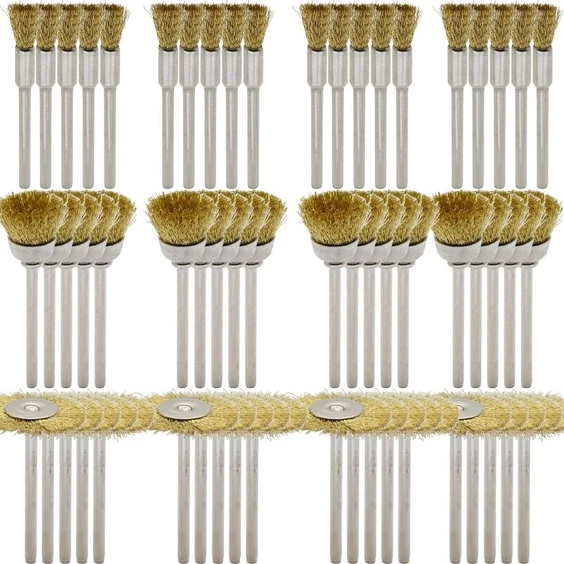UISN Cleaning Brushes Set(1/Set), 60Pcs Wire Brushes For Metal Rust Removal, Polishing And Dust Removal