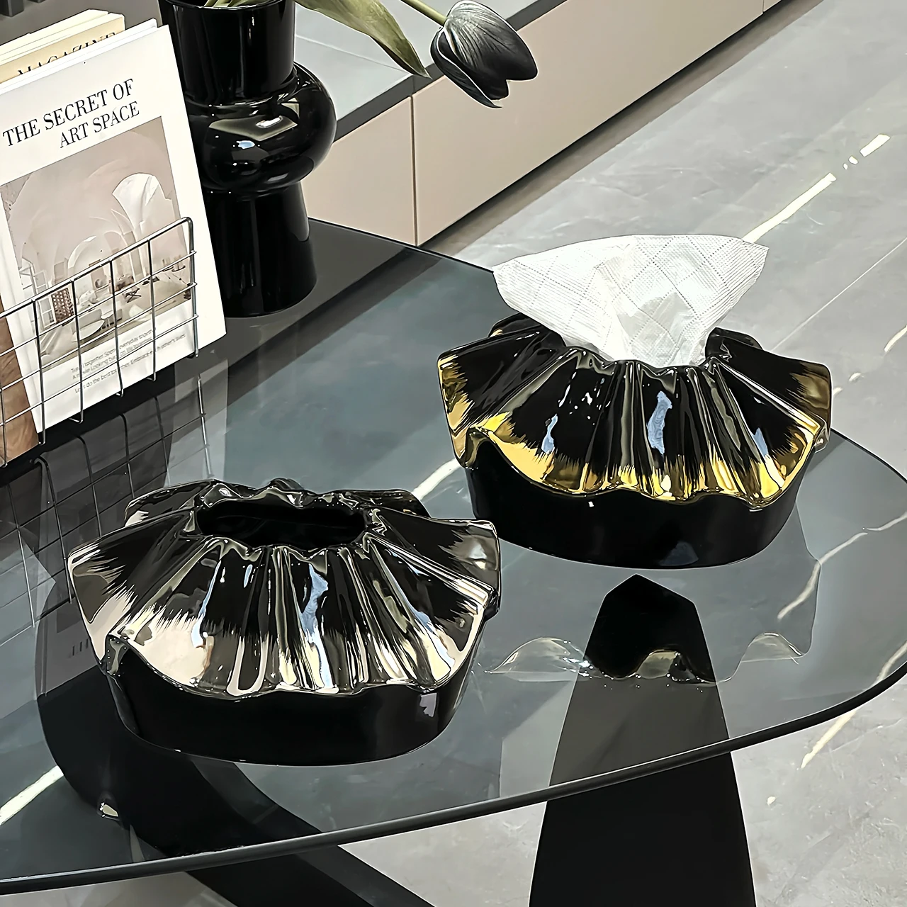 

Фарфоровый кружевной держатель для салфеток, креативный настольный декор для гостиной, журнальный столик, современный домашний акцент, органайзер для дисплея