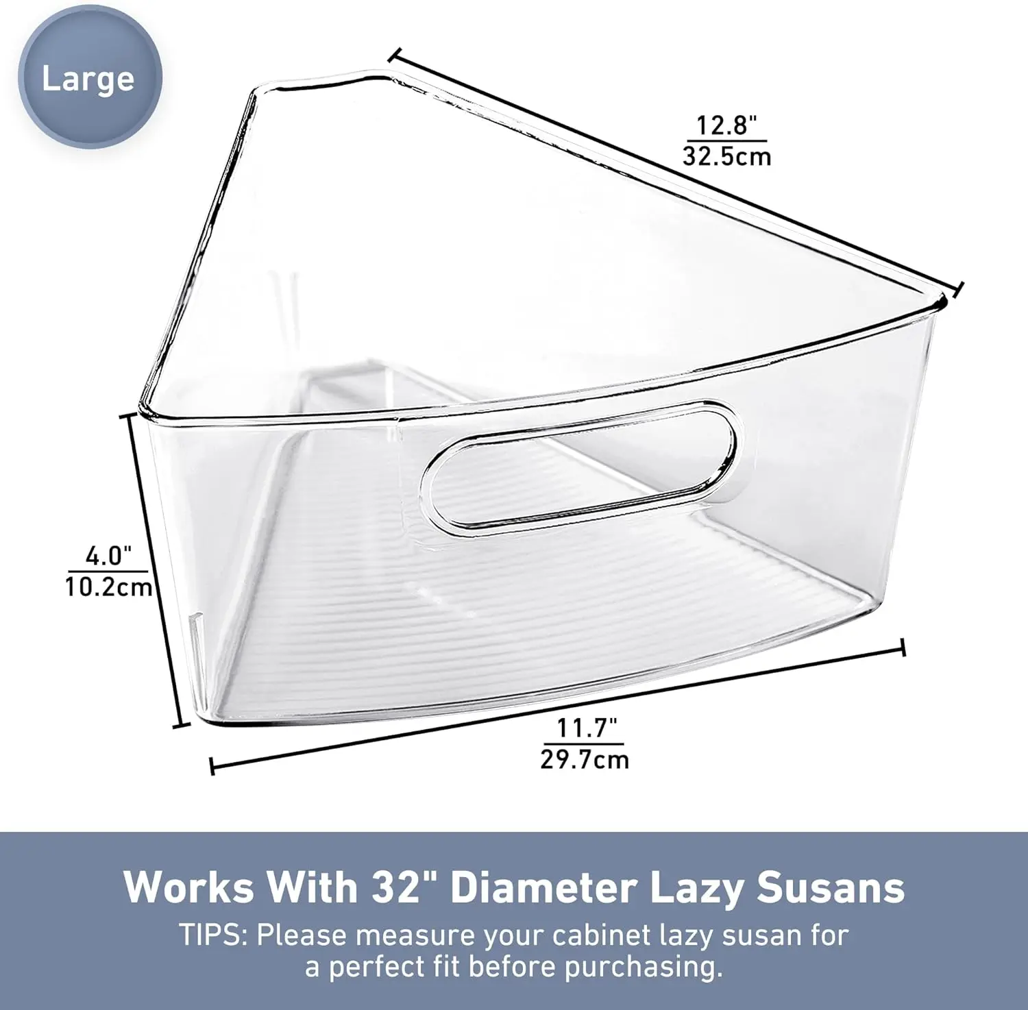 

Органайзер Leeden Lazy Susan для углов Lazy Susan диаметром 32 дюйма, пластиковые контейнеры для хранения кухонного шкафа с ручкой, 8 упаковок, 1/8