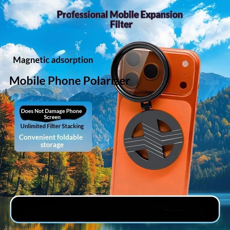 Magnetic Circular Universal Polarizer Camera Lens Clip 52MM CPL Filter Kit Professional Phone Camera Lens For 16