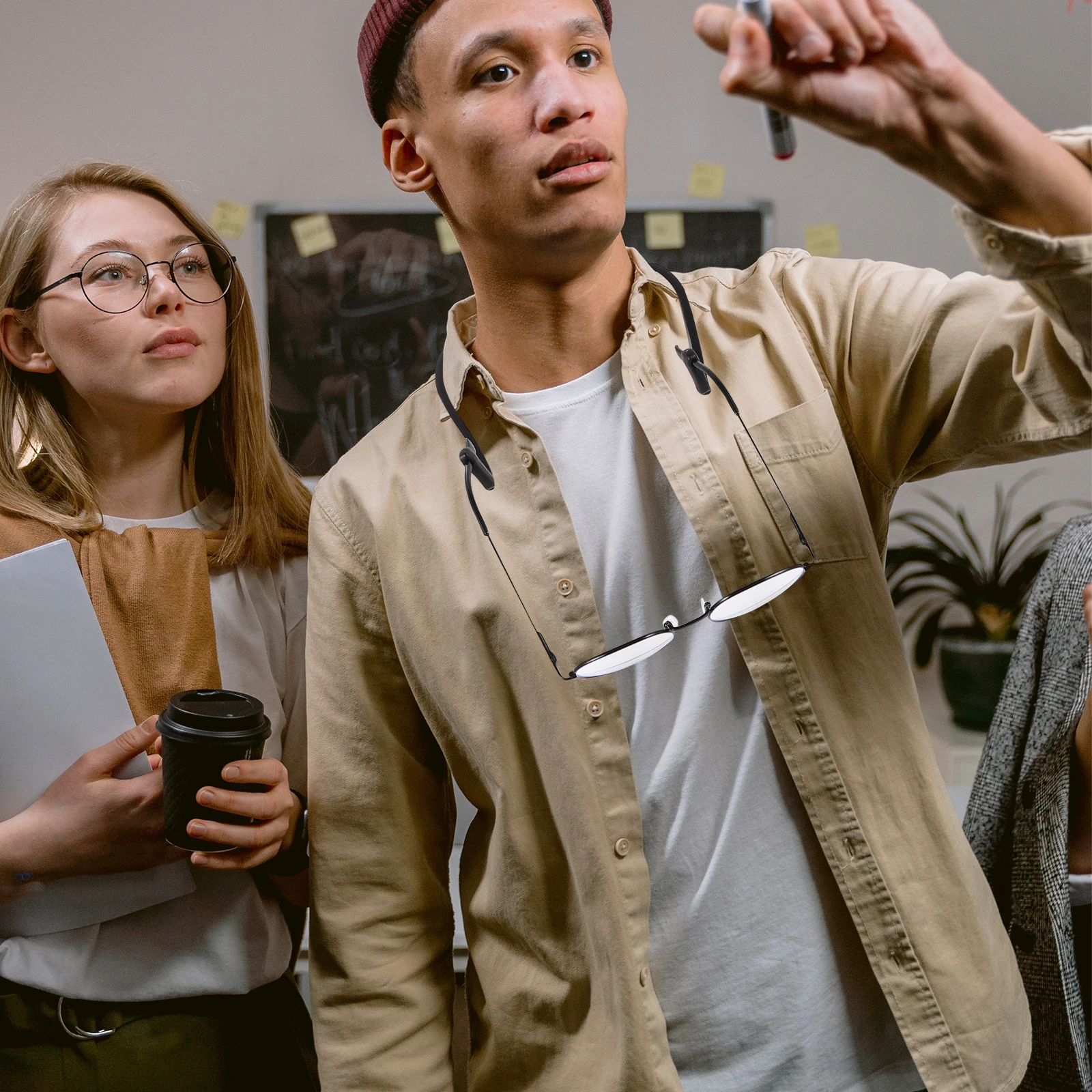 

5Pcs Adjustable Length Elastic Fiber Glasses Chain Anti Lost Eyeglass Lanyard Accessories Black Eye Protection