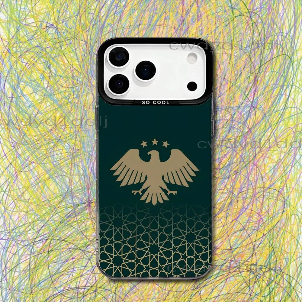 S-Syrian A-Arab Republic Syria For iPhone 17,16,15,14,13,12,X,8,Pro,Max,Plus,SE4,Air,Mini Black IMD Matte Case