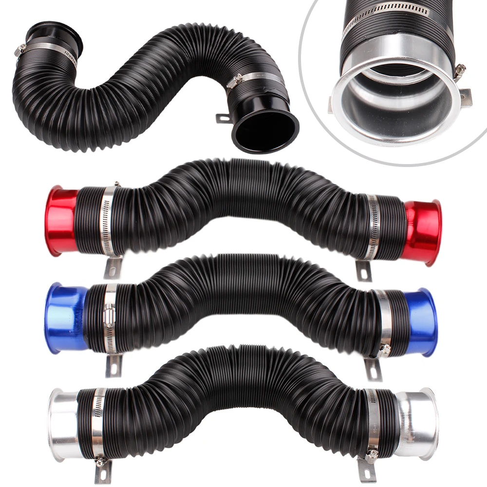 New 76MM Car Cold Air Turbo Intake Inlet Pipe Adjustable Flexible Duct Tube Hose Cold Feed Duct Pipe BOV090