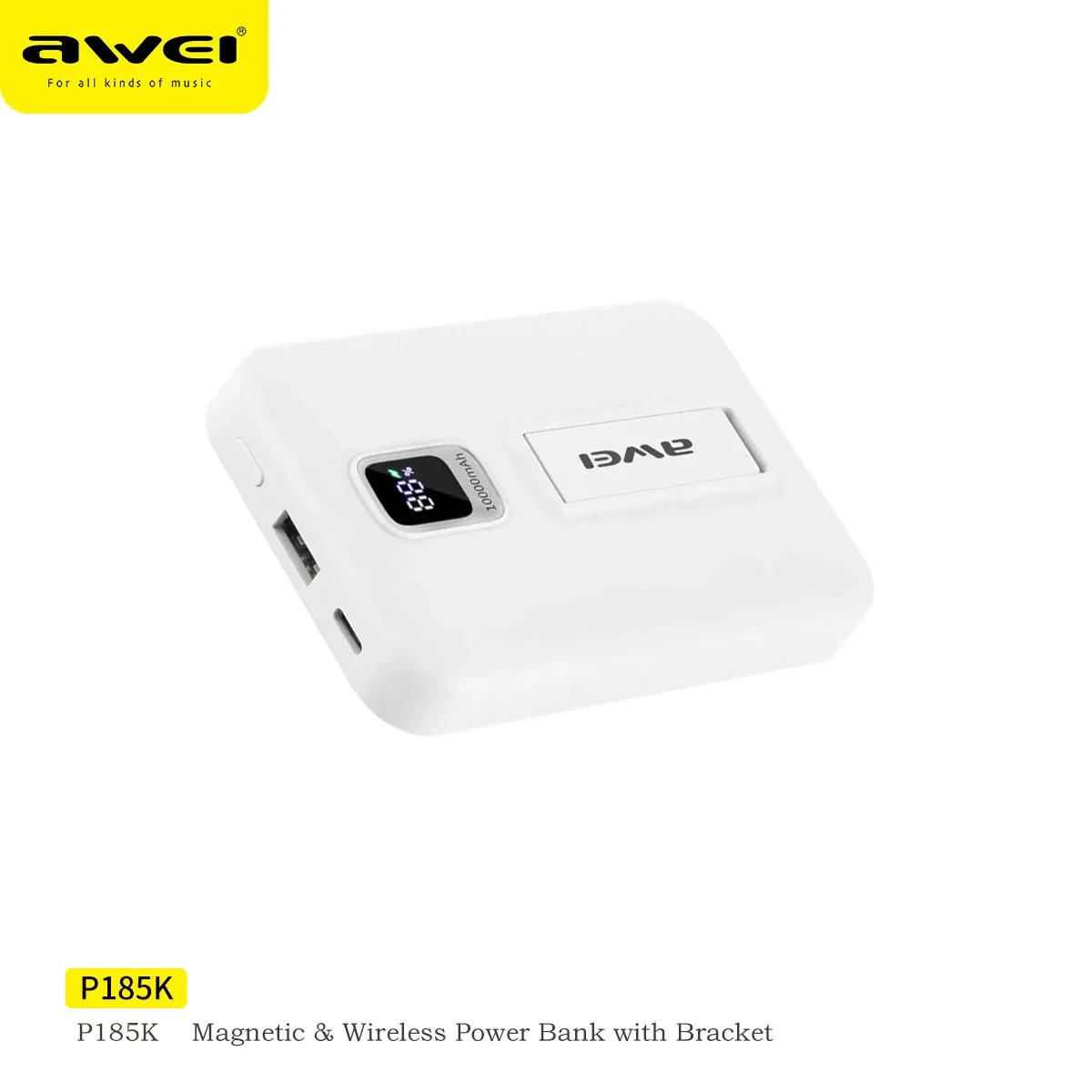 Imagem -04 - Awei-wireless Magnetic Power Bank Mini Carregador Magnetic Suporta Pd22.5w Saídas Usb a 15w P185k