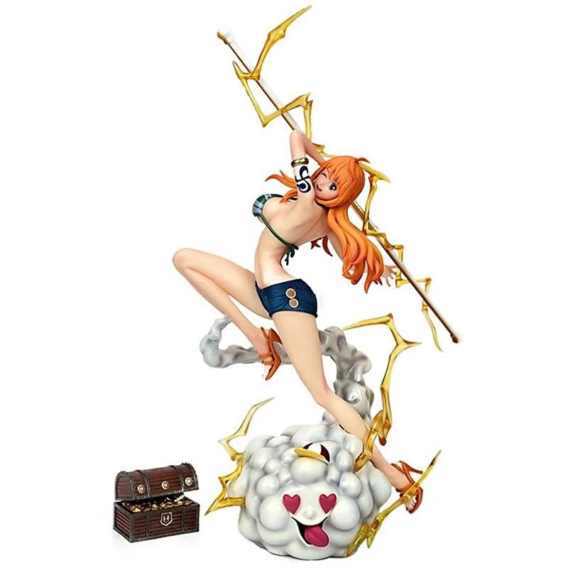 Bandai-One Piece IU Popmax Nami Luffy Straw Hat Group GK Action Figure, Modèle fait main, Ornement entourant Anime Boy Gifts, Nouveau