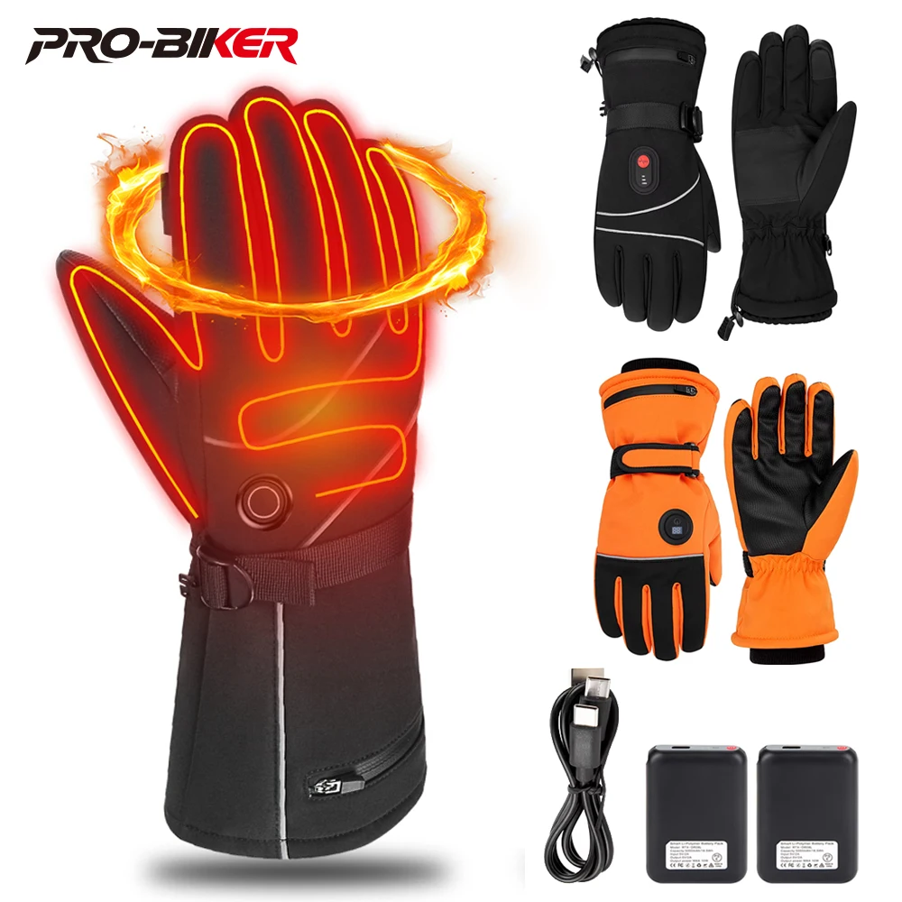

Motorcycle Electric Heated Gloves Warm Waterproof Motorbike Heated Gloves Rechargeable Heating Thermal Gloves For Snowmobile