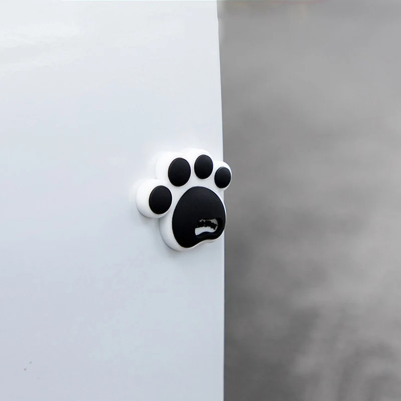 4PCS Car Door Anti-Collision Stickers Cartoon Cute Bear Paw Car Body Front and Rear Bumper Anti-Collision Strips Drive Door Anti - view 3