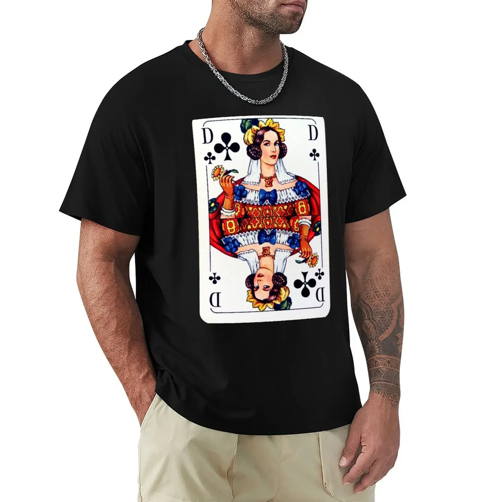 Clover Queen Argine - French Playing Cards T-Shirt customizeds blue archive Short sleeve tee mens big and tall t shirts