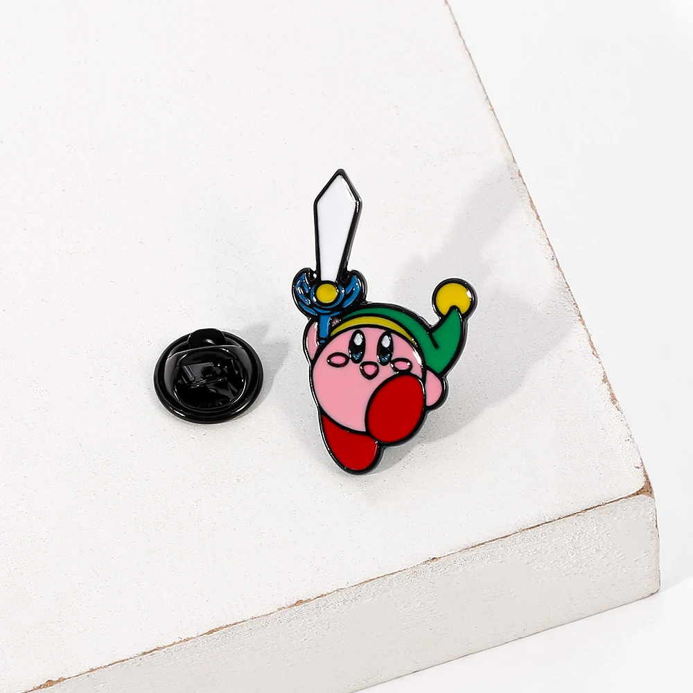 Anime Kirby Esmalte Pin Bonito Figura Do Jogo Dos Desenhos Animados Estrela Kirby Metal Badge Brooch Jacket Jeans Lapel Pin Decoração Acessórios Presente