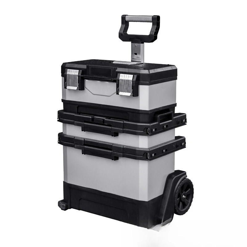 Stacked large box toolbox, plastic steel waterproof and shockproof storage box