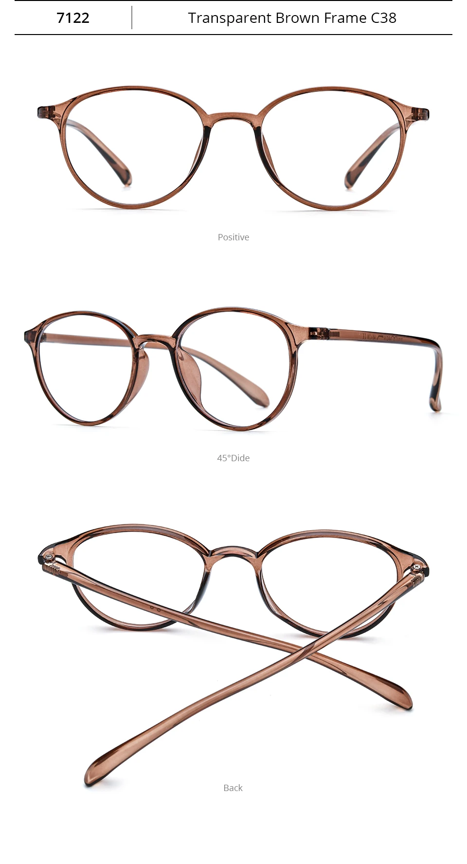 NIANZHEN TR90 Brillengestell, Damen, ovales Design, Markenbrille, Herren, ultraleicht, Retro-Vintage-Brille, 7122 – Detail 8