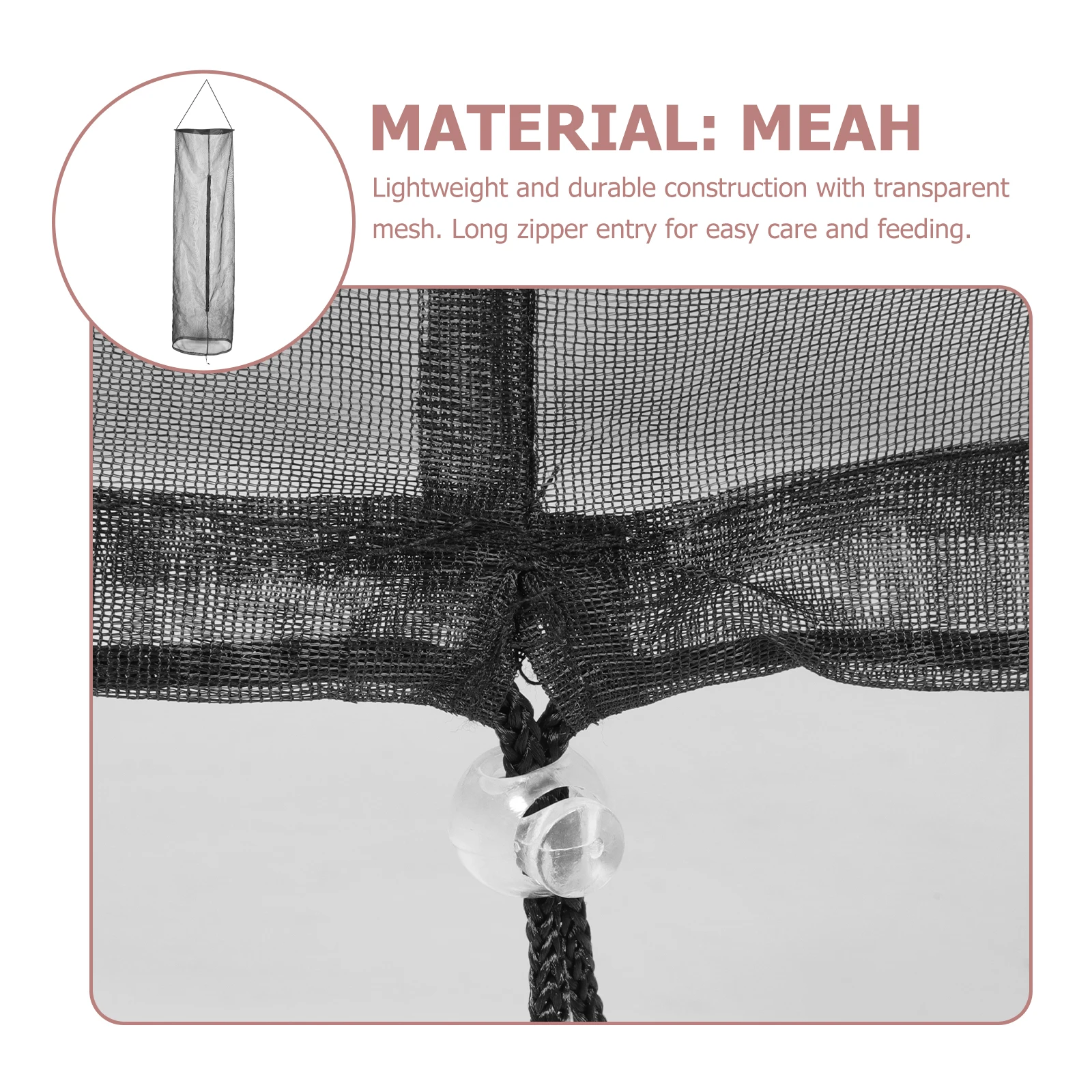 

Butterfly Raising Hanging Breathing Mesh Black Portable Breeding Container Foldable Cage For Kids Observation Box