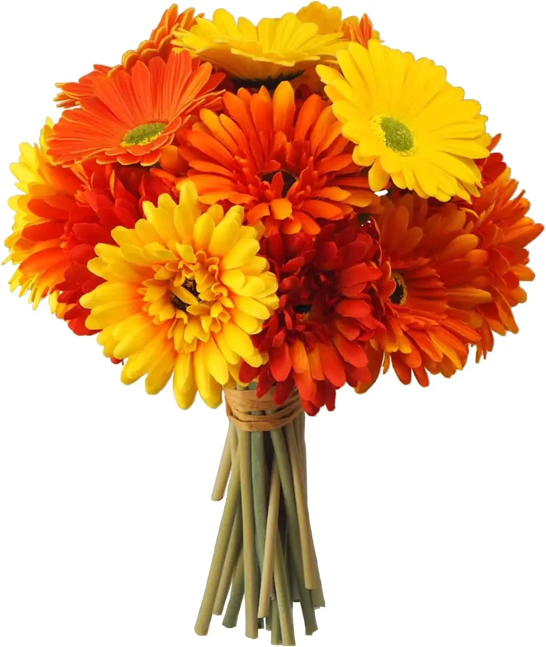 

Artificial Gerbera Daisy Flowers Bulk, 26Pcs Orange & Yellow Fake Silk Stems, Lifelike Faux Daisy for Fall Decor, Weddin