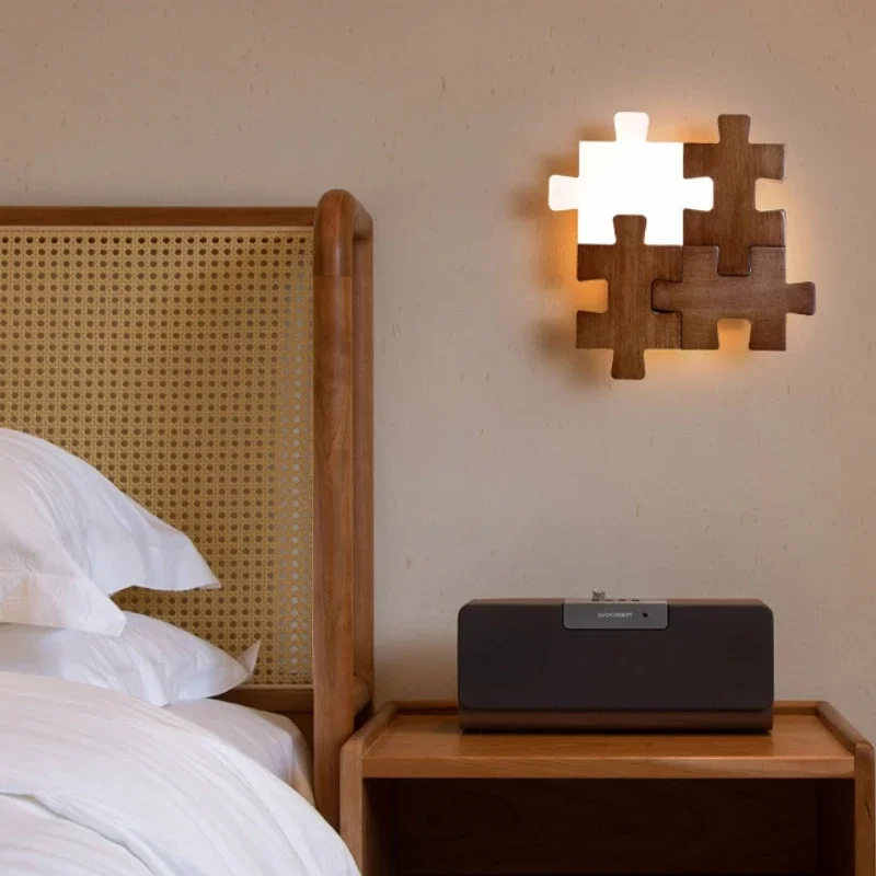 Juggle Wall Lamp Minimalist Walnut Background Light Chandelier LED Lighting Fixtures For Bedroom Hallway And Home Decoration