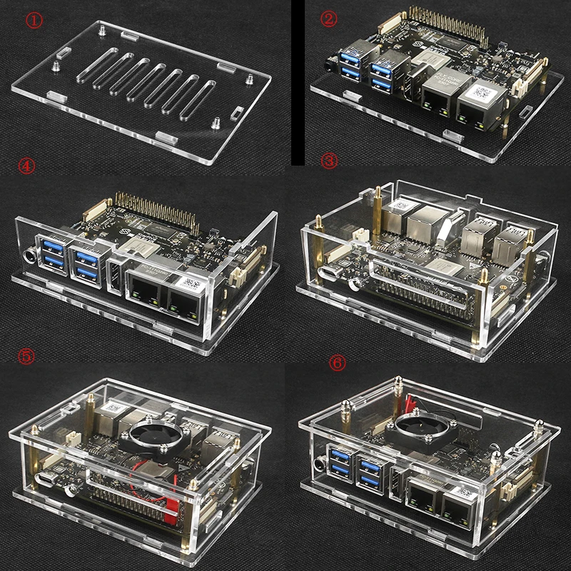 Acrylic Case for Visionfive 2 RISC-V Board Transparent Shell StarFive JH7110 Processor with Integrated 3D GPU Protection Box 