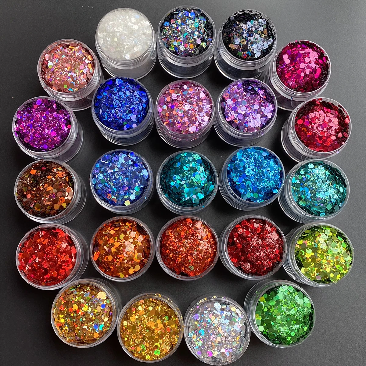 YunMoonai 50g Holographic Laser Hexagon Loose Sequins Chunky Dazzling Nail Glitter Power for Nail Craft Party Decoration Powder