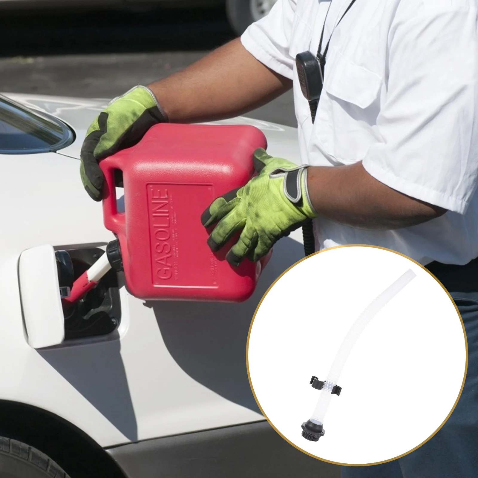 2Pcs Fuel Can Spout Plastic Flexible Nozzle Built-in Filter Leak Proof Hand Tight Design for Oil Drum Pouring Fuel Can Spout