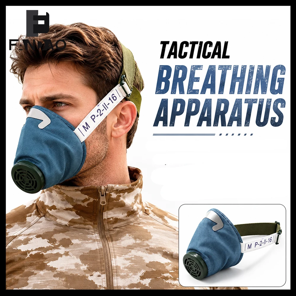 

Tactical Breathing Mask Reusable Respirator Air Filter Face Mask Outdoor Survival Dustproof Protective Masks for CS Cosplay