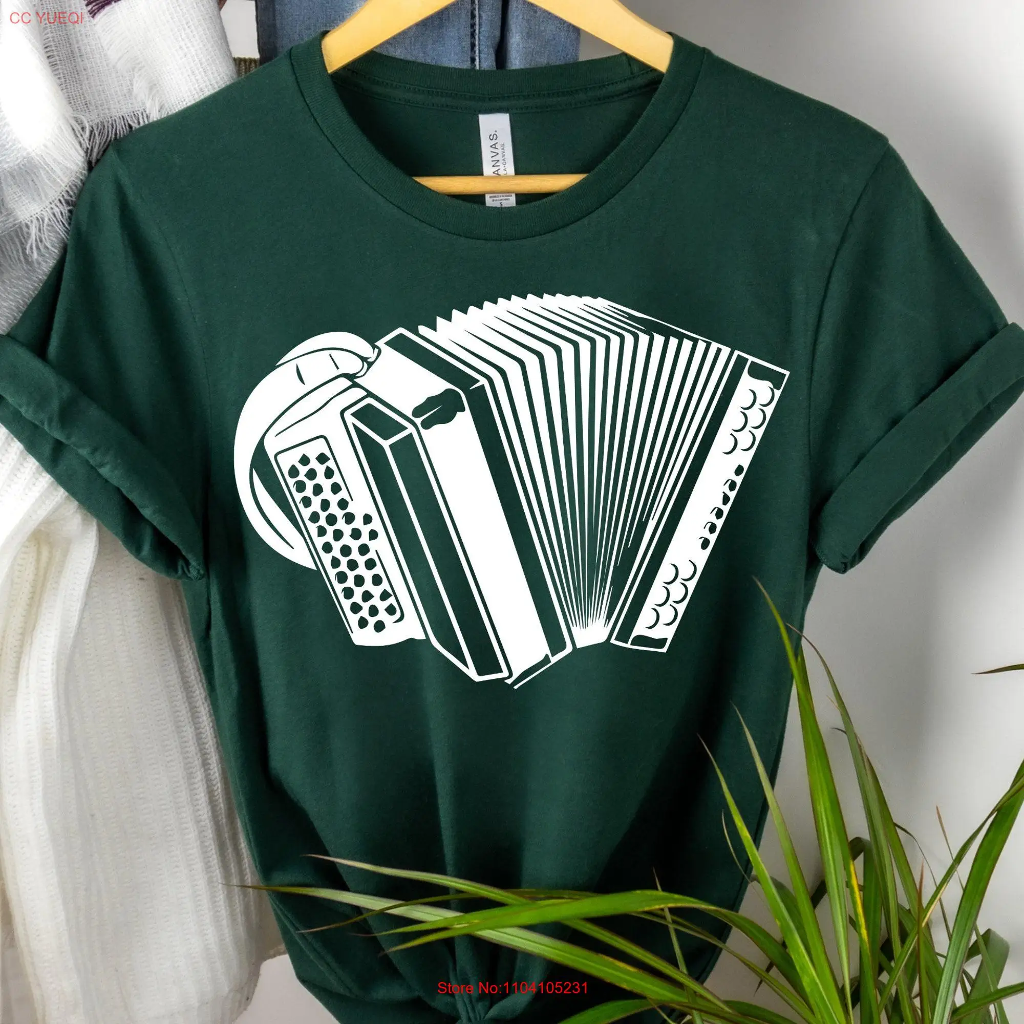 Accordion T Shirt lover gift air music accordionist teacher tee long or short sleeves