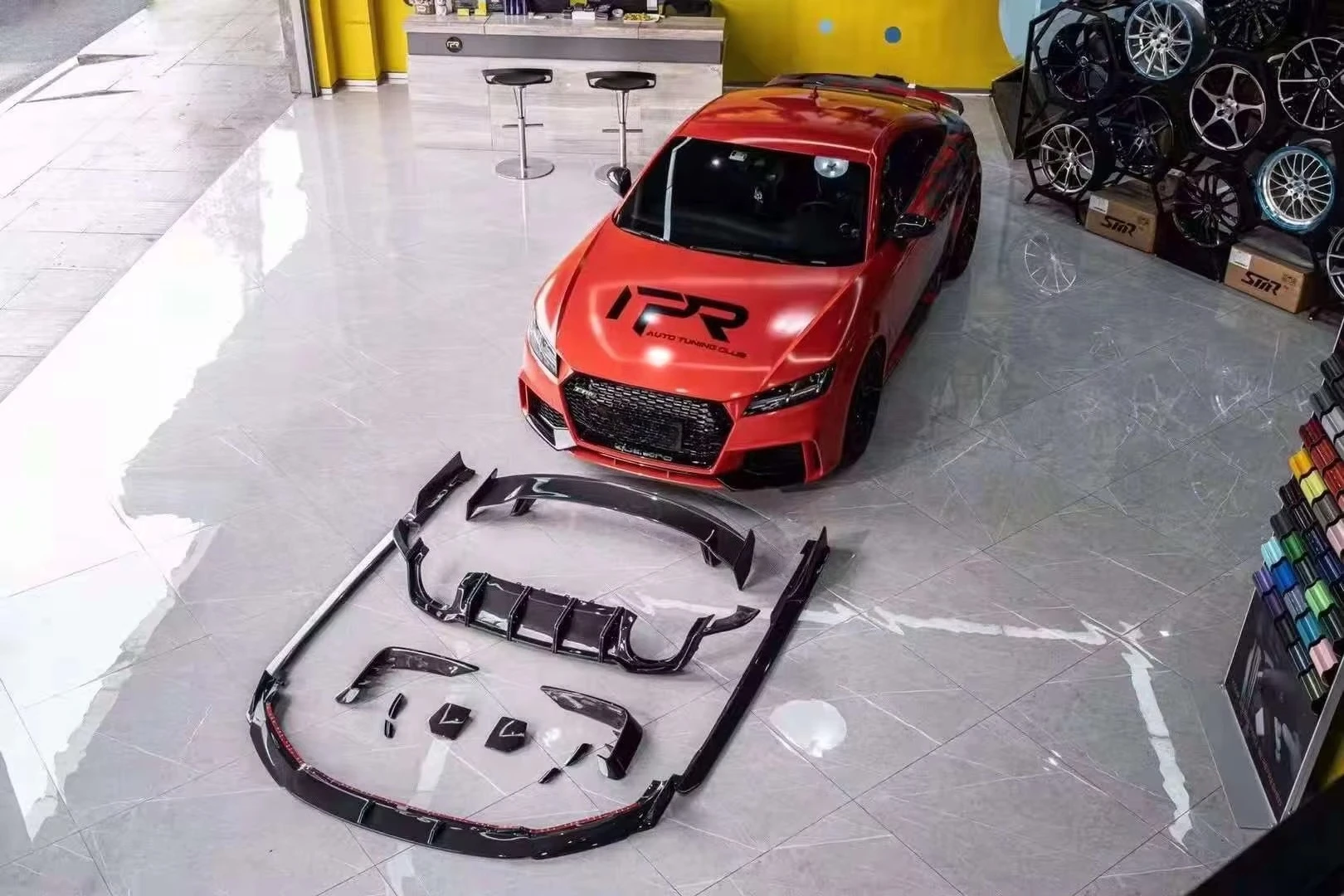 

Передняя губа из углеродного волокна, боковая юбка, задний диффузор, крыло для TT TTRS TTS, высокое качество