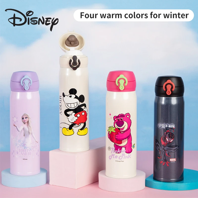 Disney Children's Insulated Water Bottle School-Ready Spider-Man Water Flask Unisex Primary School Pupils' Direct-Drink Cup