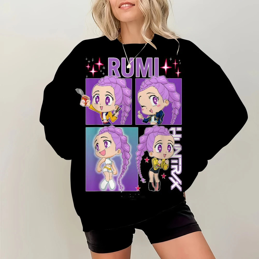 Pullover da donna autunno e inverno KPop Demon Hunters abbigliamento sportivo top casual ampio Nuova felpa girocollo casual a maniche lunghe