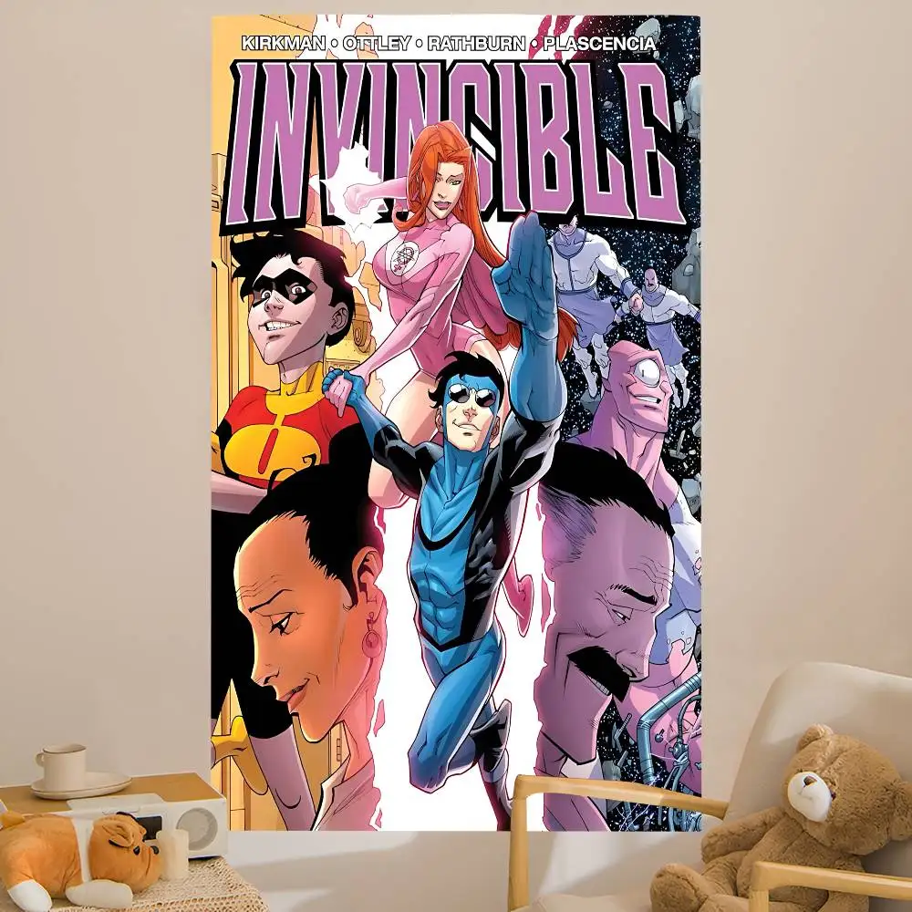 Animation Superhero I-Invincible Cartoon Tapestry Art Printing Japanese Wall Tapestry Anime Wall Hanging Home Decor