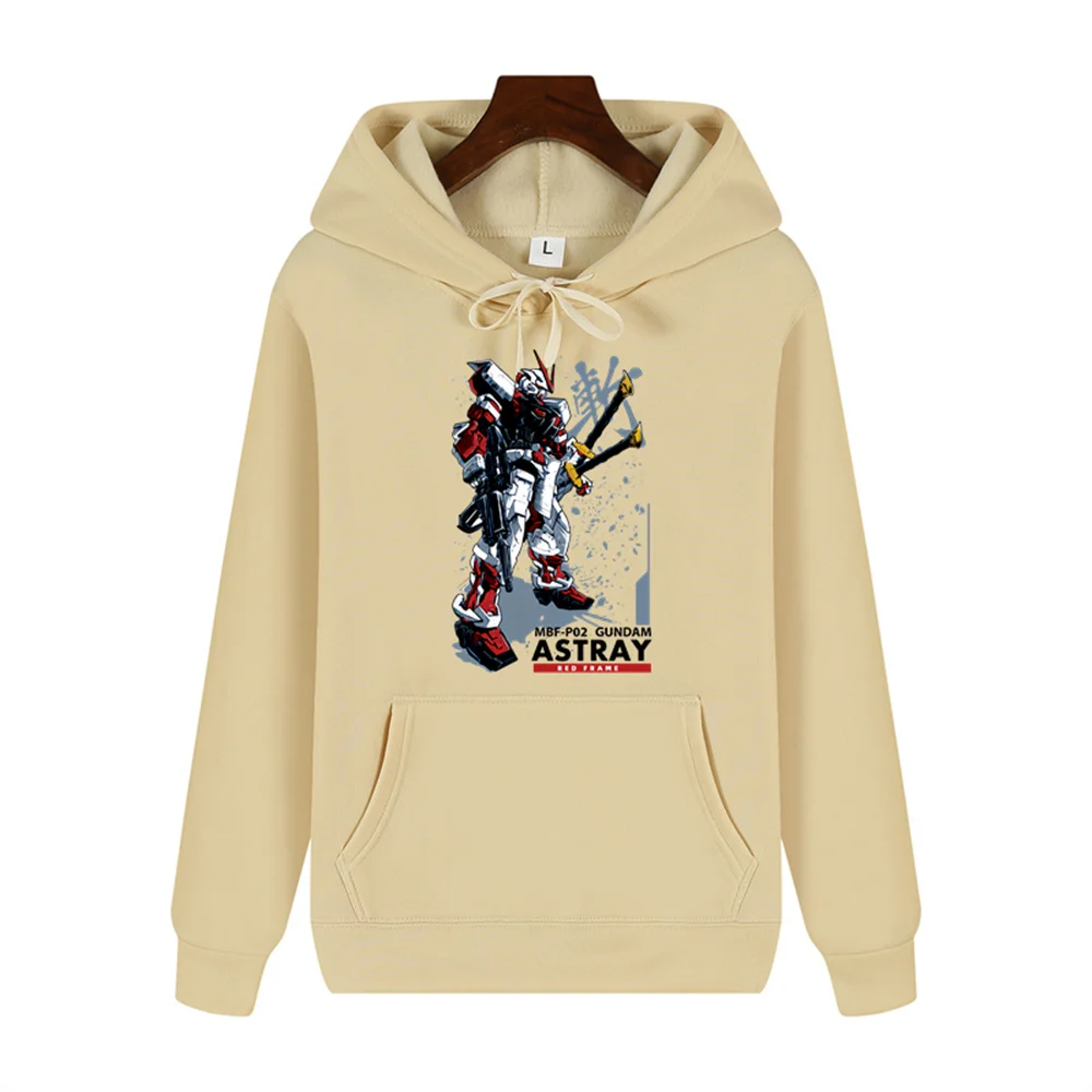 Autumn and winter comfortable soft Gundam super cool print men's high quality casual fashion warm street hooded sweater