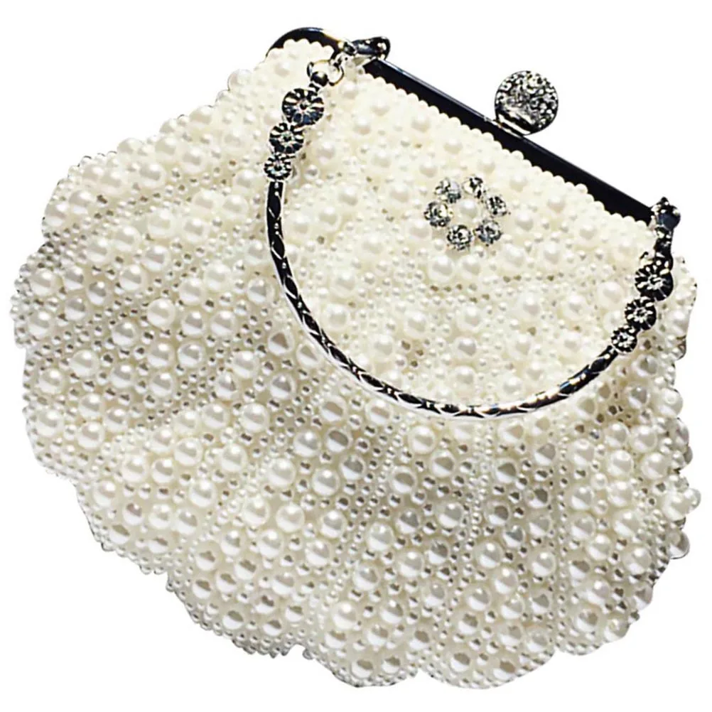 1 قطعة حقيبة كتف رصع باللؤلؤ ريترو واحدة الكتف أنيقة يؤرخ حقيبة يد عادية بنات أنيق حقيبة التخزين يؤرخ حقيبة يد #4