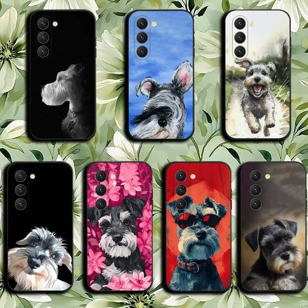 Cartoon Schnauzer Dog  Phone Case For Samsung Galaxy A52 A42 A32 A22 A12 A02S A72 A73 A51 A41 A31 A21S A71 A40 A30S A20S