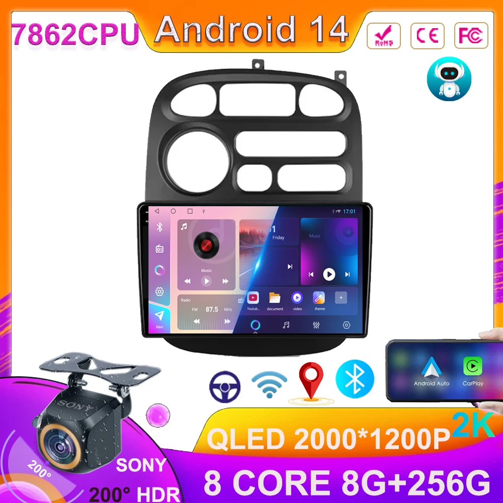 

Android 14 авто для JAC Refine M1 2012 - 2015 для Hyundai H1 A1 1997 - 2007 AI Voice беспроводной CarPlay Android радио головное устройство